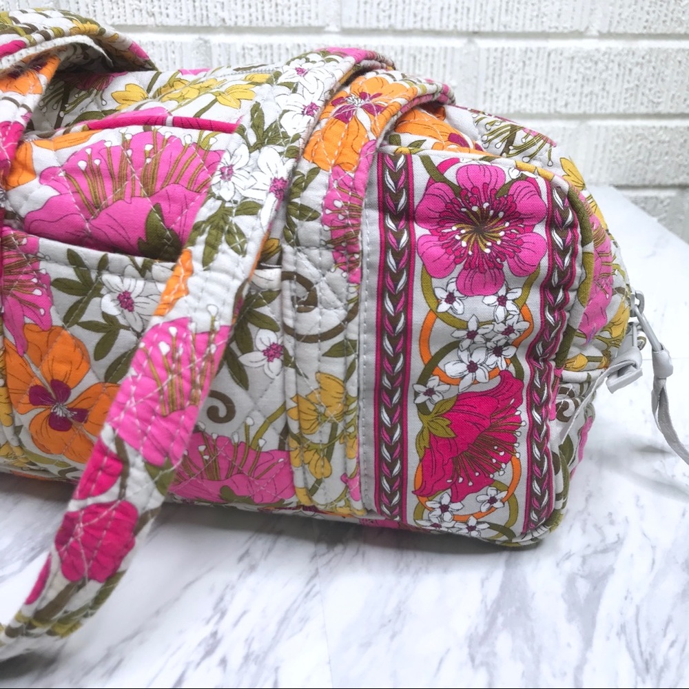Vera Bradley Tea Party Handbag Shoulder Gray Pink - Picture 2 of 5